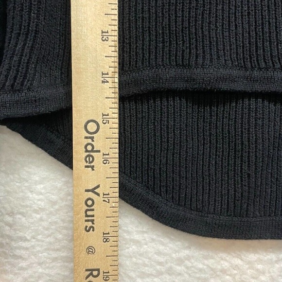 Cabi Sweater Womens Small Black Crop Ribbed Knit Hi Low Pullover Classic 3525 - Picture 10 of 11